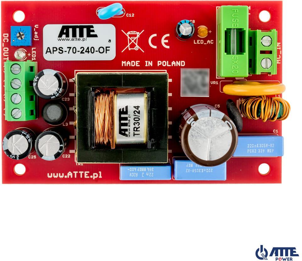 Sieťový zdroj SMPS 24V 3A 72W ATTE APS-70-240-OF