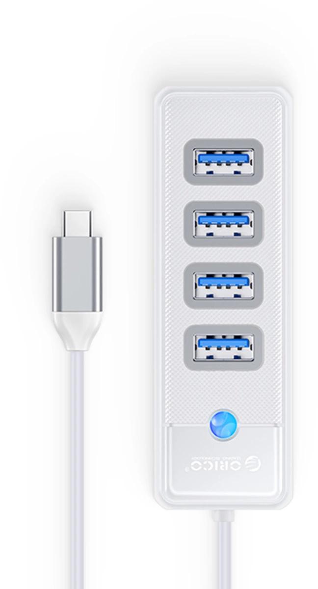 Orico USB-C 4x USB-A 3.1 USB hub biely