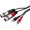 Pripojovací audio kábel 2 x RCA konektor na 2 x XLR zásuvku MCA-127J 1m