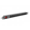 PDU RACK napájací zdroj 1U 10A 10X IEC C13 2M BLACK C14 Lanberg