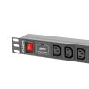 listwa zasilajaca rack pdu 1u 10a 10x iec c13 2m czarna c14 3