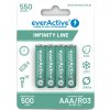 Nabíjacie batérie AAA / R03 Ni-MH everActive 550mAh Infinity Line 3000 cyklov (blister 4 ks)