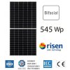 545W RISEN RSM110-8-545 Bifacial strieborný rámový PV panelový modul 2384x1096x30mm