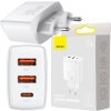 Kompaktná rýchlonabíjačka Baseus CCXJ-E02 30W 2x USB-A 1x USB-C PD 3.0 QC 3.0 BIELA