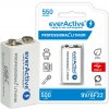 Nabíjací akumulátor 6F22 Li-Ion everActive 9V 550mAh s konektorom USB-C