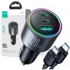 Joyroom CAR CHARGER JR-CCN07 120W 5.0A PD 3.0 QC 3.0 1x USB-A 2x USB-C + KÁBEL