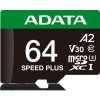 Pamäťová karta Adata microSD Speed Plus 64GB UHS1 U3 V30 A2 160/140 MB/s