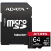 Adata High Endurance 64GB microSD karta UHS1 U3 V30 A2 100/80MB/s + adaptér