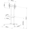 STOLÍK/VOZÍK NA KOLIESKACH + DRŽIAK PRE TV 30-65" 60KG S-08A ART