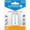Nabíjací akumulátor 6F22/9V everActive Ni-MH 320 mAh pripravený na použitie Professional line