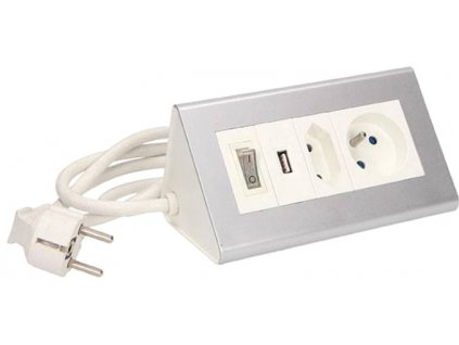 Stolní prodlužovací kabel s vypínačem ORNO OR-AE-1328 2x250V AC a USB