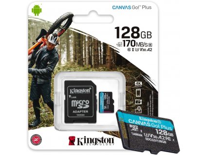 Paměťová karta microSD Kingston Canvas Go Plus 128GB 170/90MB/s adaptér