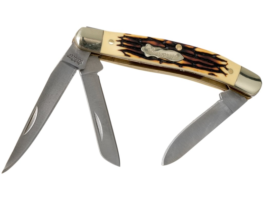 Schrade 897UH Uncle Henry Premium Stock 3 9/16" vreckový lovecký nôž 6,7 cm, Staglon-plast, 3 čepele