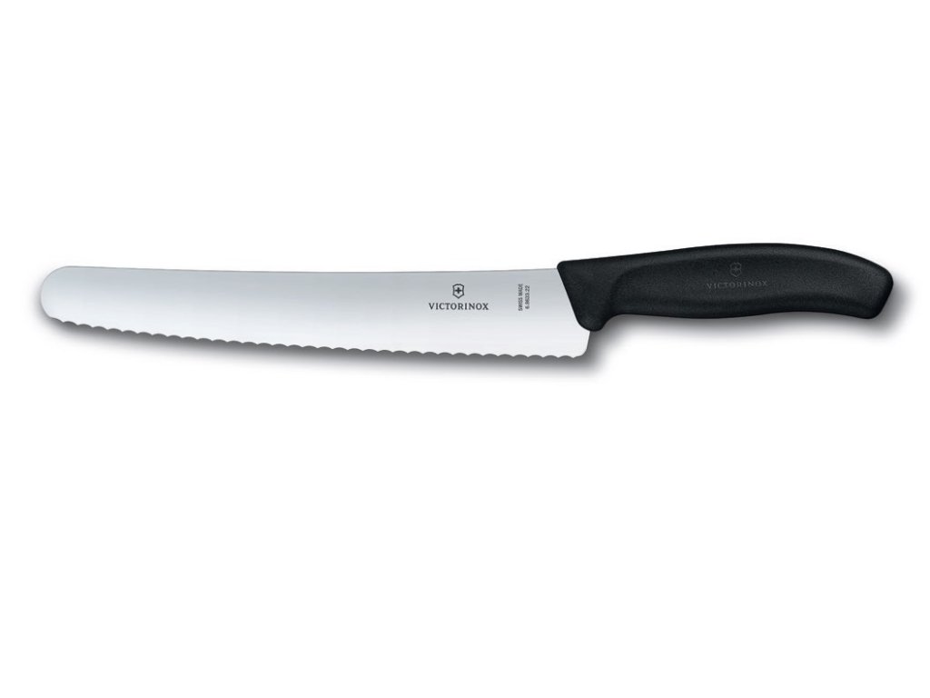 Victorinox 6.8633.22B nôž na chlieb 22 cm, čierna, polypropylén, blister