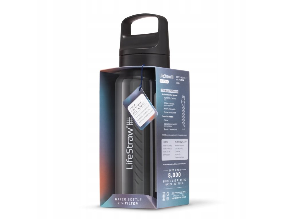 LGV41LGYWW Lifestraw Go 2.0 Water Filter Bottle 1L Nordic Noir