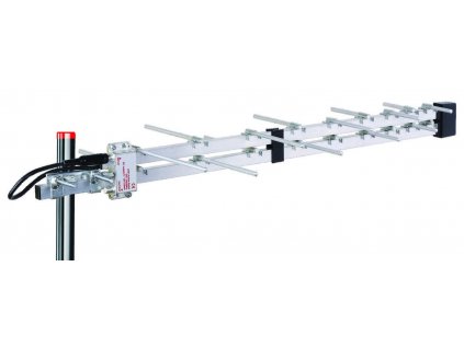 TESLA TE-2800 PW - venkovní anténa pro DVB-T2, 470-790 MHz, 9 dBi, aktivní zesilovač, montážní SET