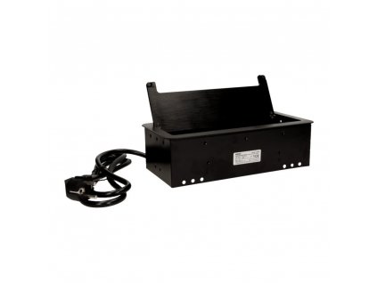 Výklopný blok zapustený ORNO OR-AE-13125/B, 2x 230V, 2x USB nabíjací, 2x RJ45, farba čierna, kábel 1,5m