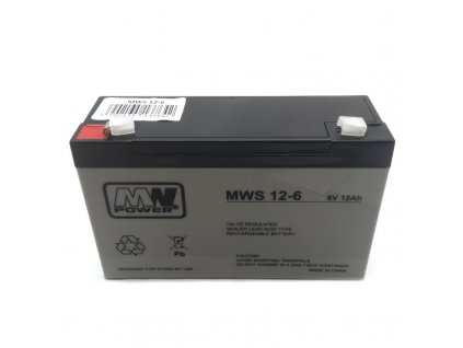 Batéria olovená 6V/12Ah MWS 12-6 gélový akumulátor