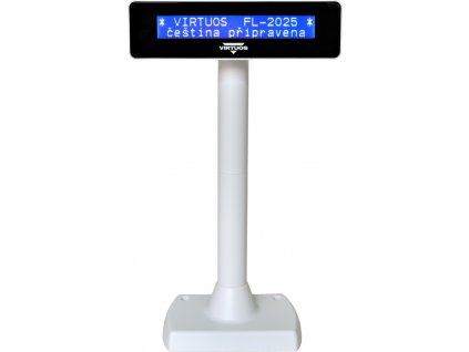 LCD zákaznický displej Virtuos FL-2025MB 2x20, USB bílý