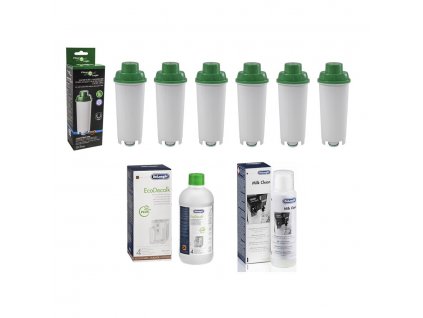 Filter Logic CFL-950B filtr (za DeLonghi DLS C002) 6 ks + DeLonghi EcoDecalk 500 ml + DeLonghi SER3013 Milk Clean