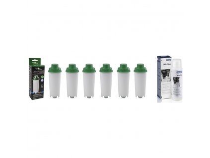 DeLonghi DLS C002 - Filter Logic CLF-950 (náhrada) 6 ks + DeLonghi SER3013 Milk Clean