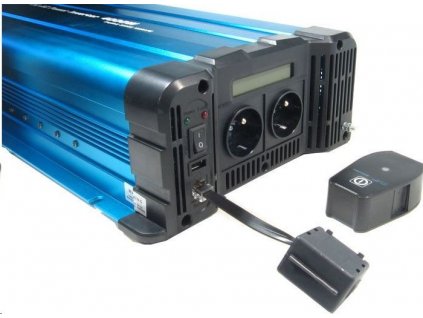 Měnič napětí Solarvertech FS2000 24V/230V 2000W + USB, dálkové ovládání, čistá sinusovka