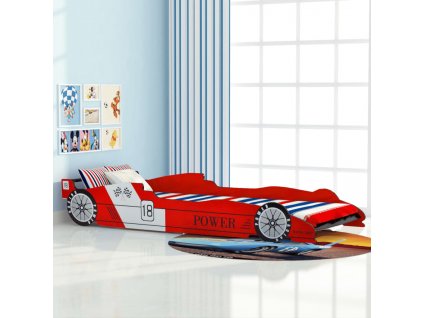 Multidom Detská posteľ, pretekárske auto 90x200 cm, červená
