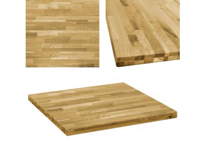 Multidom Stolová doska dubové drevo štvorcová 44 mm 80x80 cm