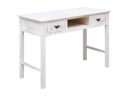 Multidom Konzolový stolík starožitný biely 110x45x76 cm drevený