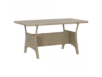 Multidom Záhradný stôl sivý 130x70x66 cm polyratanový