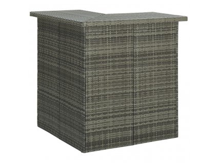 Multidom Rohový barový stolík sivý 100x50x105 cm polyratanový