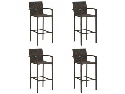 Multidom Barové stoličky 4 ks hnedé polyratan