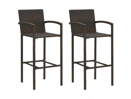 Multidom Barové stoličky 2 ks hnedé polyratan
