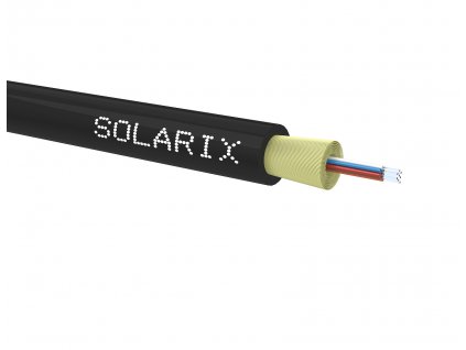DROP1000 kabel Solarix 08vl 9/125 3,0mm LSOH E<sub>ca</sub> černý 500m SXKO-DROP-8-OS-LSOH