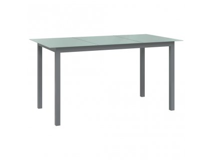 Multidom Záhradný stôl bledosivý 150x90x74 cm hliník a sklo