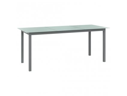 Multidom Záhradný stôl bledosivý 190x90x74 cm hliník a sklo