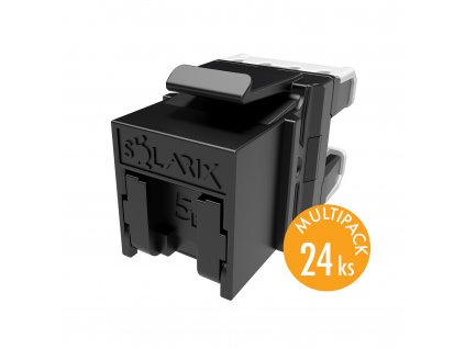 MULTIPACK 24 ks - rychlozařezávací keystone Solarix CAT5E UTP RJ45 SXKJ-5E-UTP-BK-NA