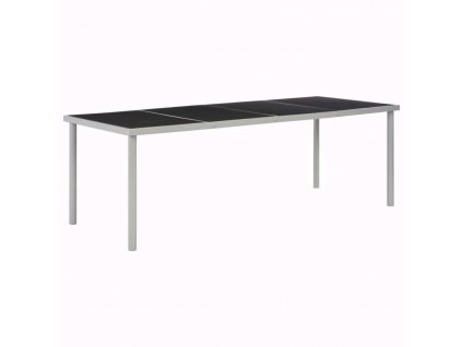 Multidom Záhradný stôl, čierny 220x90x74,5 cm, oceľ