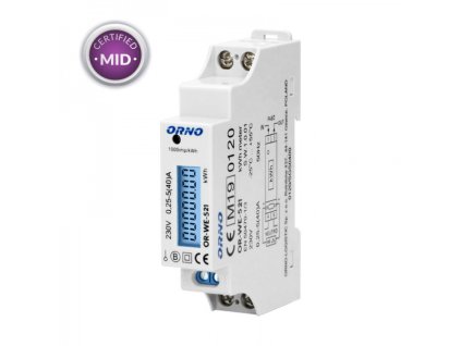 Elektromer 1-fázový LCD ORNO WE-521 s certifikátom MID