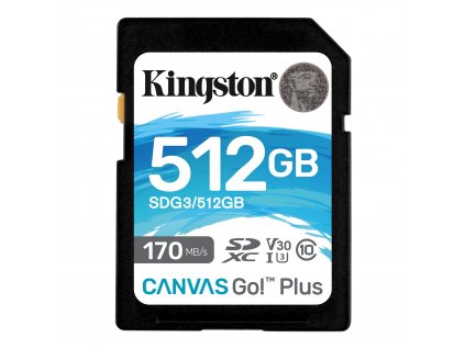 Kingston Canvas Go Plus/SDXC/512GB/170MBps/UHS-I U3 / Class 10
