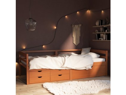Multidom Rám postele so zásuvkami a skrinkou borovica 90x200 cm