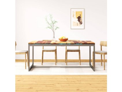 Multidom Jedálenský stôl, masívne sheeshamové drevo a oceľ, 180 cm