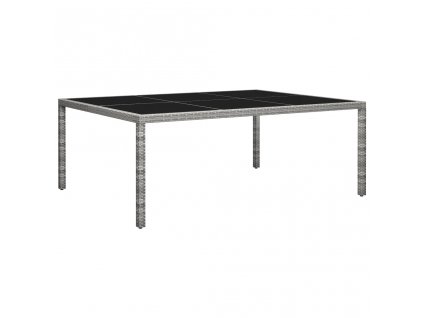 Multidom Vonkajší jedálenský stôl sivý 200x150x74 cm polyratan