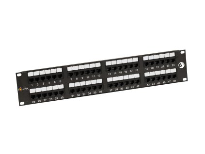 19" patch panel Solarix 48 x RJ45 CAT6 UTP 350 MHz černý 2U SX48-6-UTP-BK