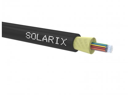 DROP1000 kabel Solarix 24vl 9/125 3.9mm LSOH E<sub>ca</sub> černý 500m SXKO-DROP-24-OS-LSOH
