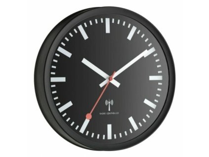 60.3513 TFA Rádiom riadené analógové nástenné hodiny, čierne