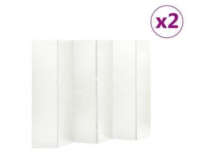 Multidom 6-panelové paravány 2 ks biele 240x180 cm oceľ