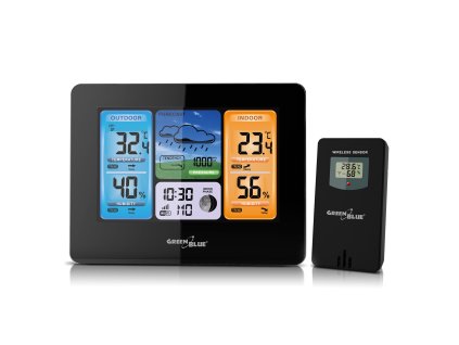 Bezdrôtová meteostanica GreenBlue, farba, WiFi, fázy mesiaca, GB522