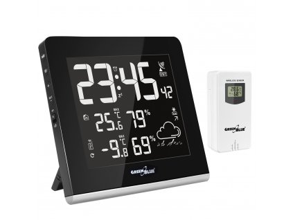 Bezdrôtová 9-farebná meteostanica GreenBlue GB151 DCF VA LCD