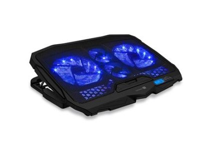 CONNECT IT FrostWind chladicí podložka pod notebook s modrým podsvícením, ČERNÁ